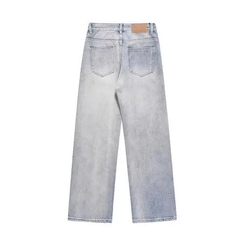 Handmade × Japanese Brand × Jean Men's all-match loose washed straight jeans Size US 32 / EU 48 - 2 Thumbnail