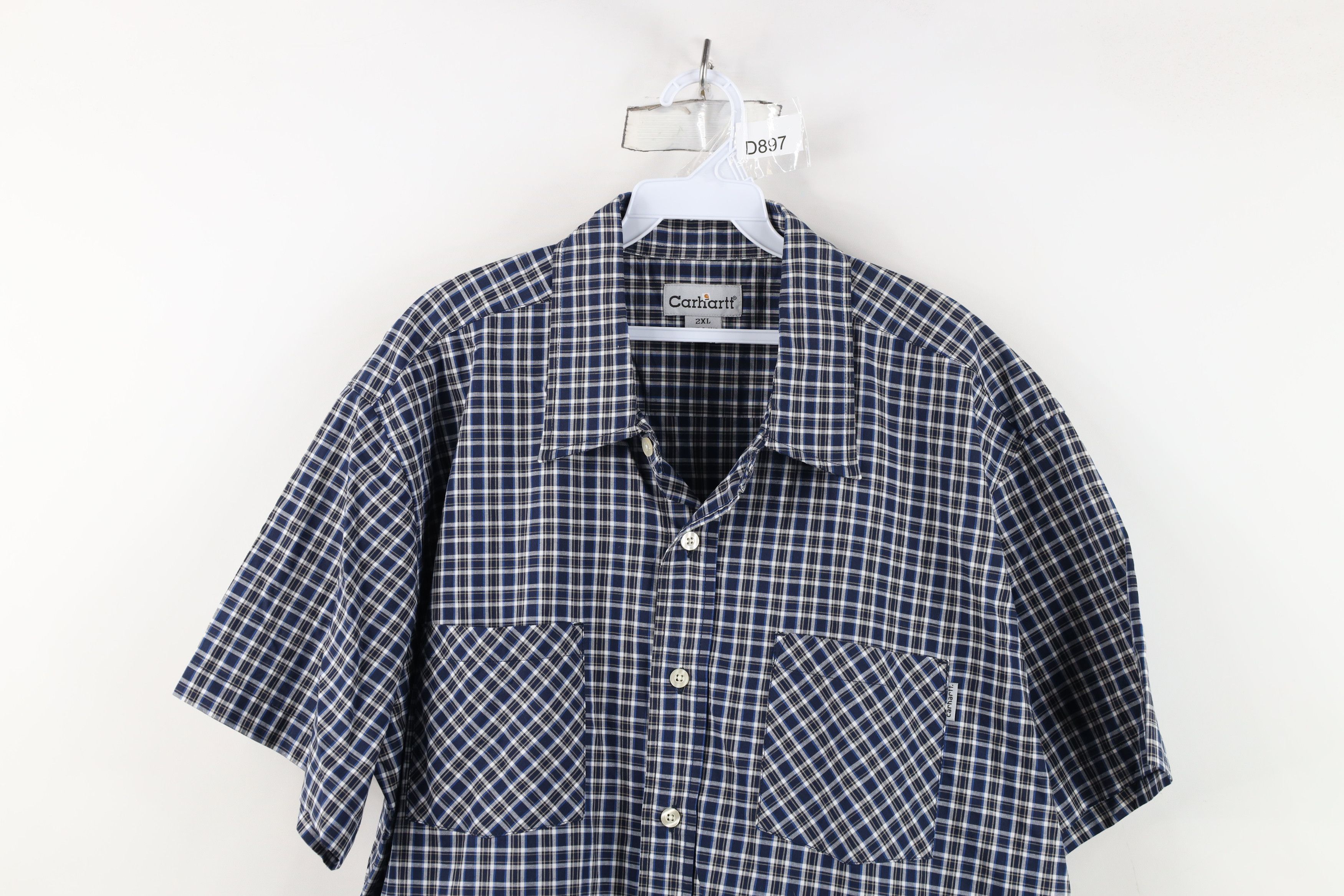Carhartt Vintage Carhartt Pocket Short Sleeve Button Down Shirt Plaid Size US XXL / EU 58 / 5 - 2 Thumbnail