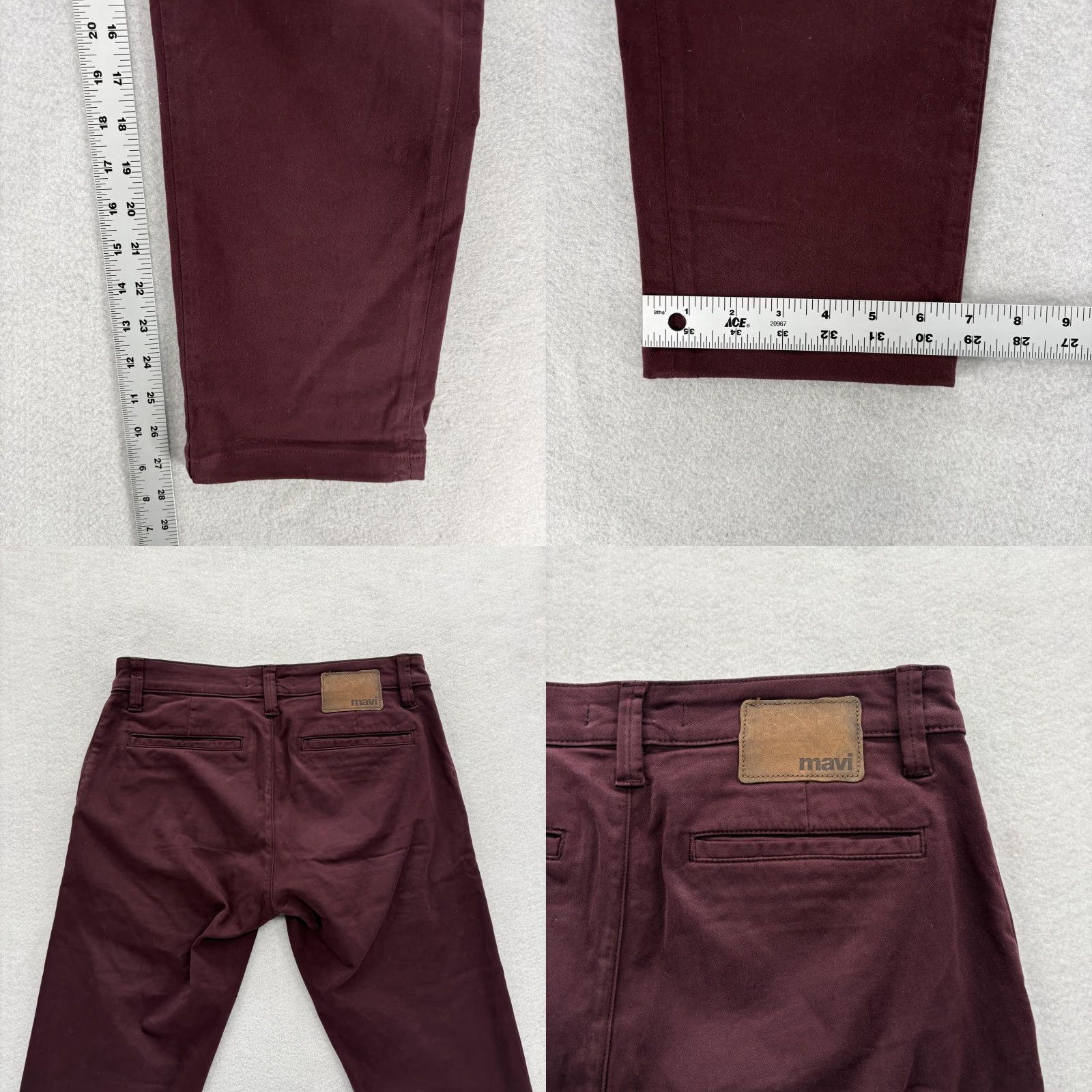 Mavi Mavi Johnny Pants Mens 30x28 Burgundy Slim Leg Chino Twill Stretch Casual Preppy Pants Mens Burgundy Chino Twill Stretch Johnny Size US 30 / EU 46 - 8 Thumbnail
