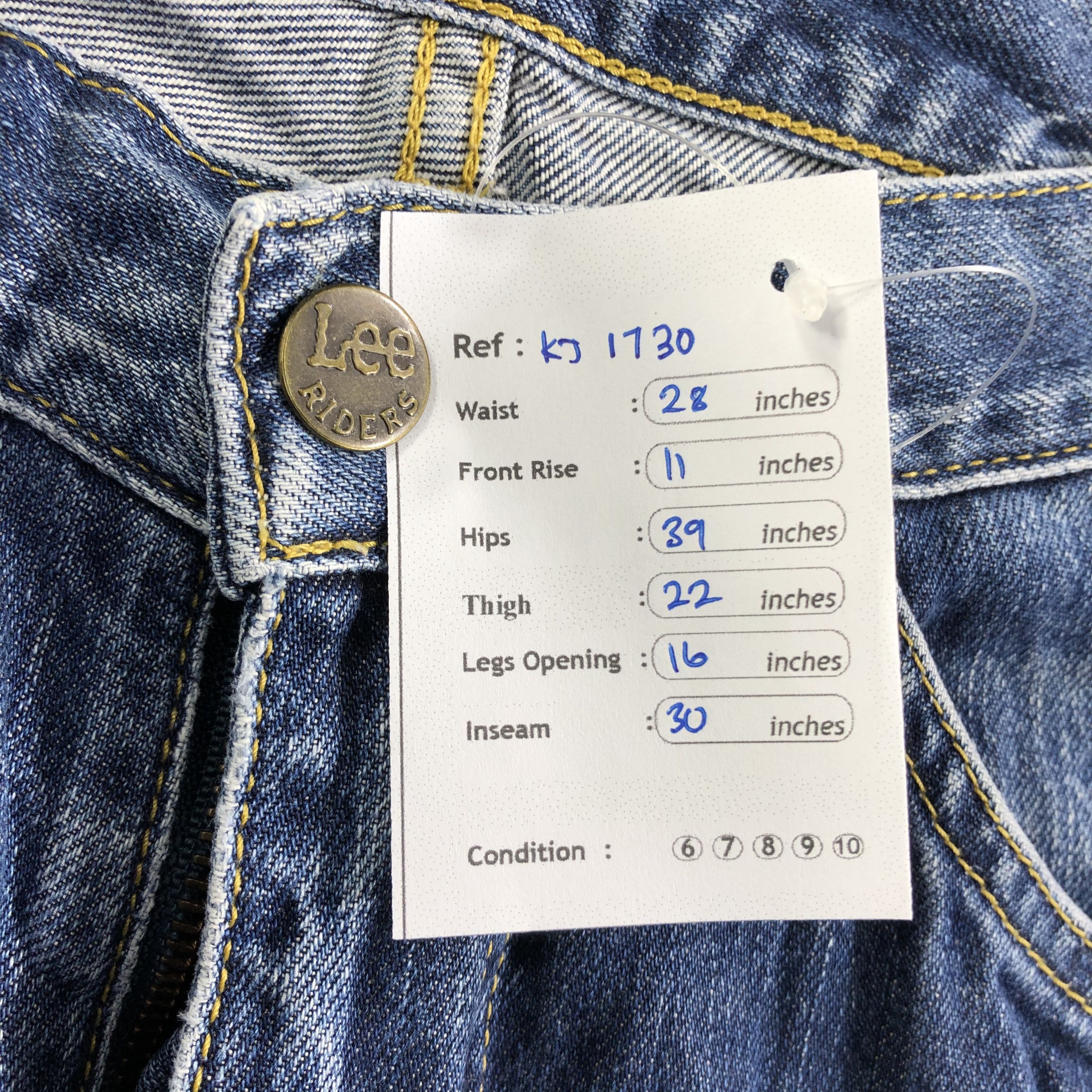 Lee Vintage Lee Riders Jeans Blue Wash Denim KJ1730 Size US 28 / EU 44 - 10 Thumbnail