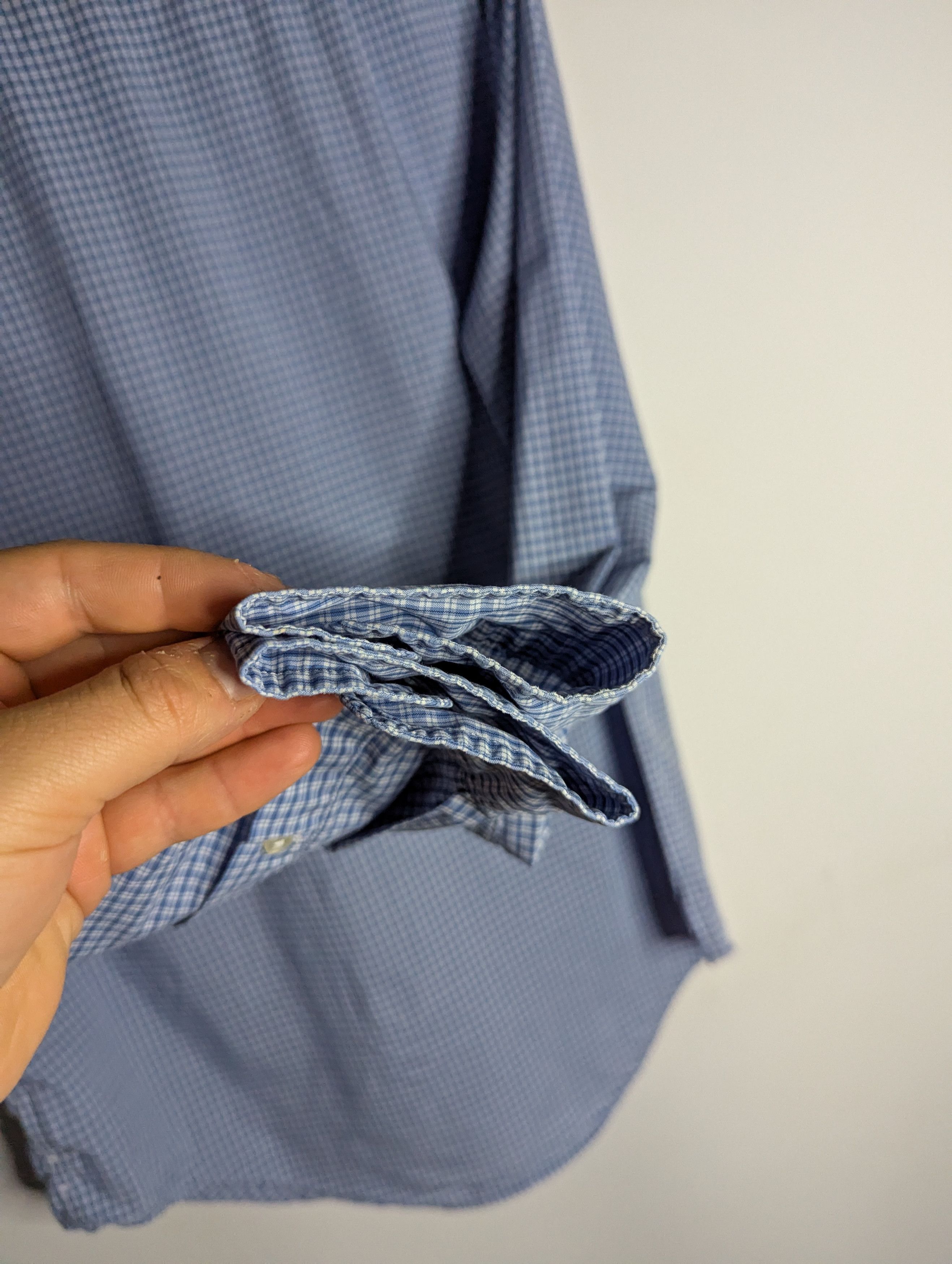 Lacoste LACOSTE Men's Blue Long Sleeve Shirt Small Check Pattern Size US S / EU 44-46 / 1 - 9 Thumbnail