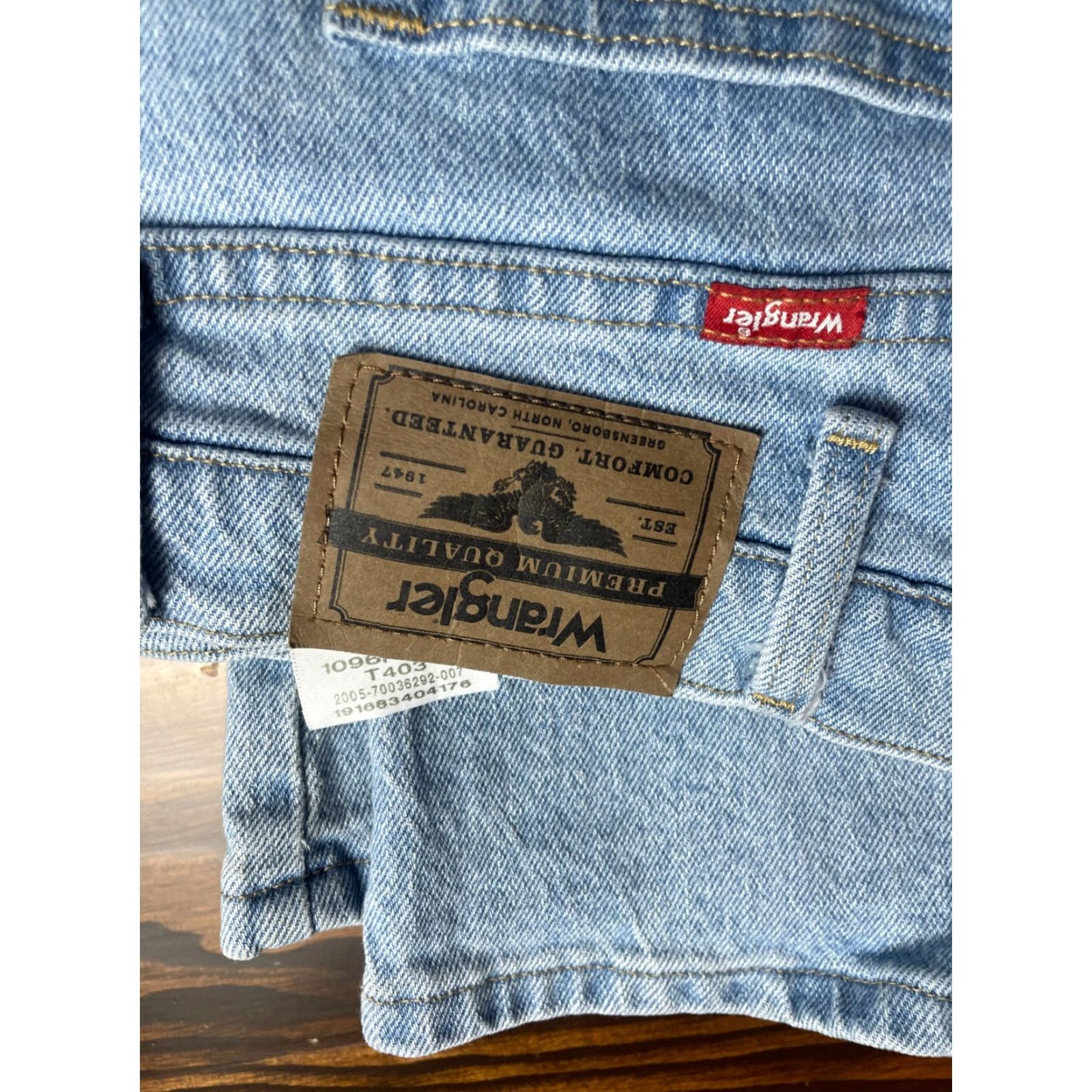 Wrangler Wrangler Jeans Men's 40X30 Blue Denim Straight Leg Bleach Wash Work Pants Jeans Size US 39 - 3 Thumbnail