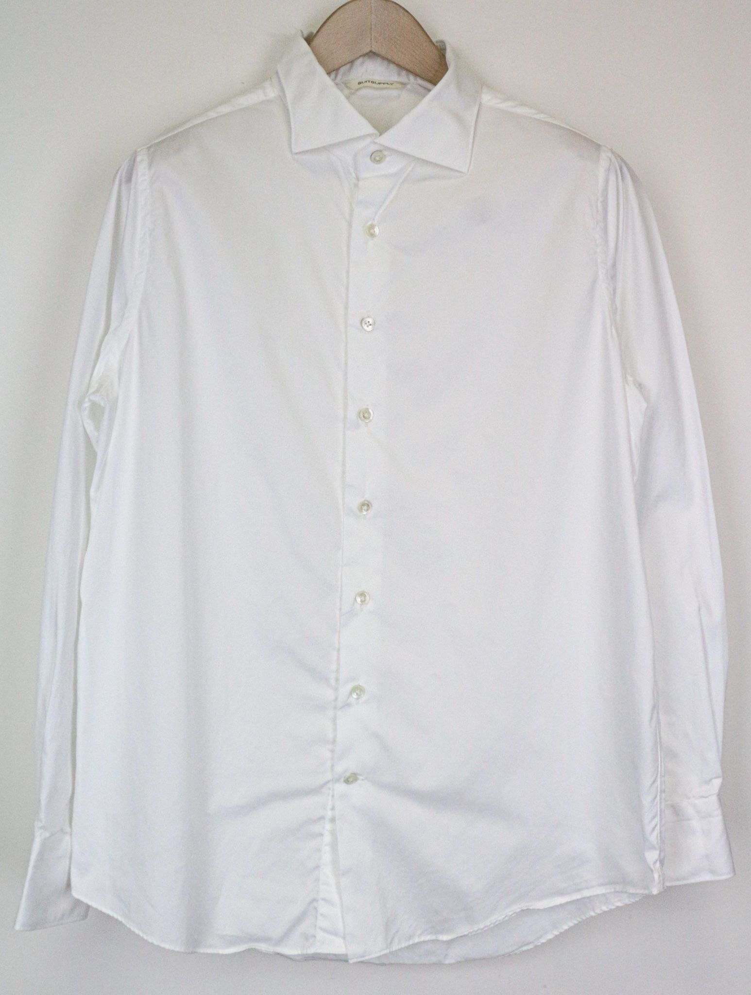 Suitsupply M Slim White Cotton Twill Shirt 79274 Size US M / EU 48-50 / 2 - 1 Thumbnail