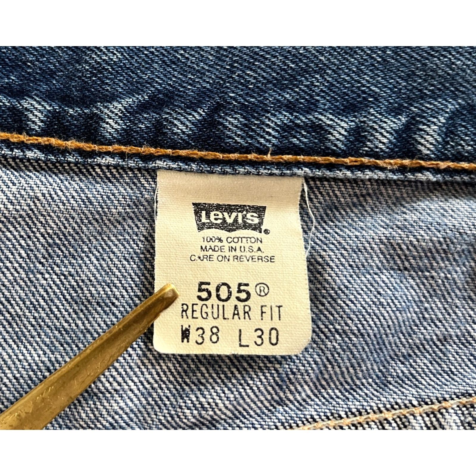 Levi's Levi's 505 Jeans Men Vintage 90s Regular Denim Blue 36x29 USA Made Waist 36 Inseam 29 Belt Loops Straight Size US 36 / EU 52 - 7 Thumbnail