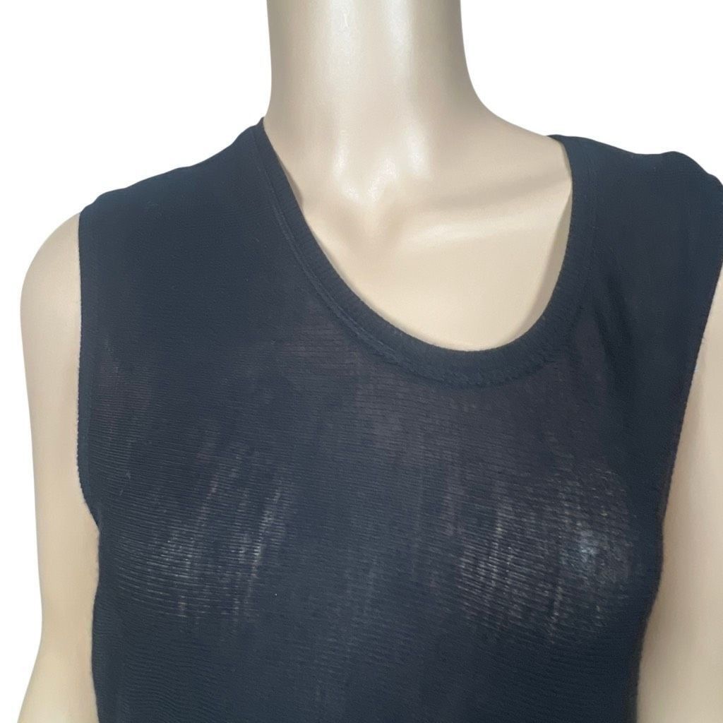 McQ Alexander McQueen Alexander McQueen McQ Black Ribbed Wool Bland Draped Midi Dress Size M (049) Size M / US 6-8 / IT 42-44 - 2 Thumbnail