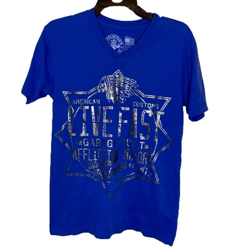 Affliction Affliction Men's American Customs Blue Short Sleeve Tee, S Size US S / EU 44-46 / 1 - 1 Thumbnail