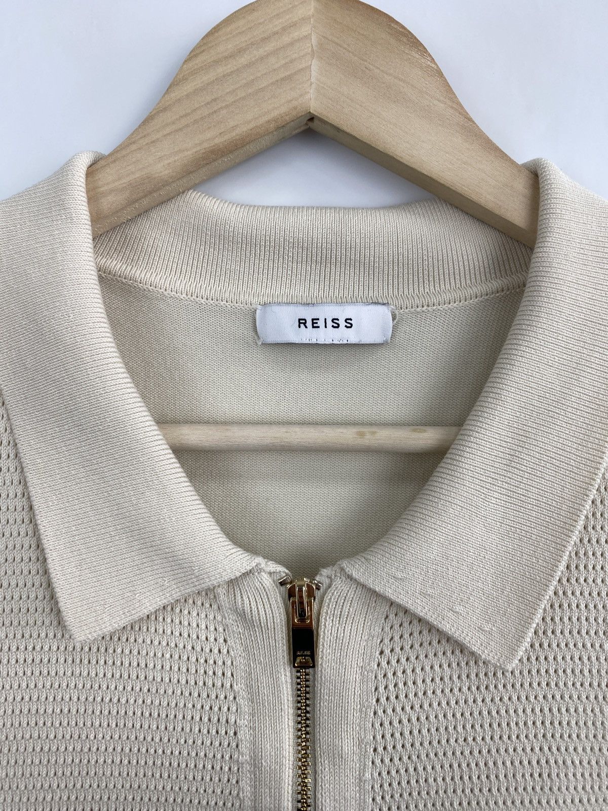 Reiss Reiss Luxury Polo Shirt Gold Zip Rare Retro Hype Y2K Size US L / EU 52-54 / 3 - 4 Thumbnail