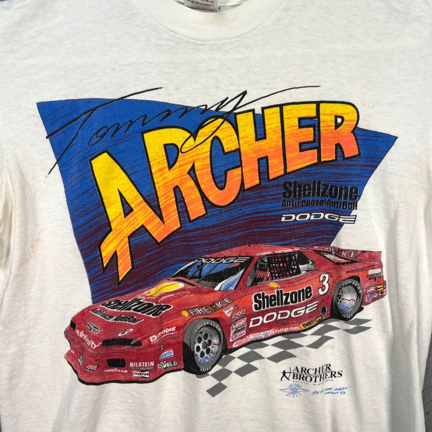Fruit Of The Loom VTG IROC Trans Am Tommy Archer Dodge Racing White T-Shirt Mens Medium USD USA Made Size US M / EU 48-50 / 2 - 4 Thumbnail