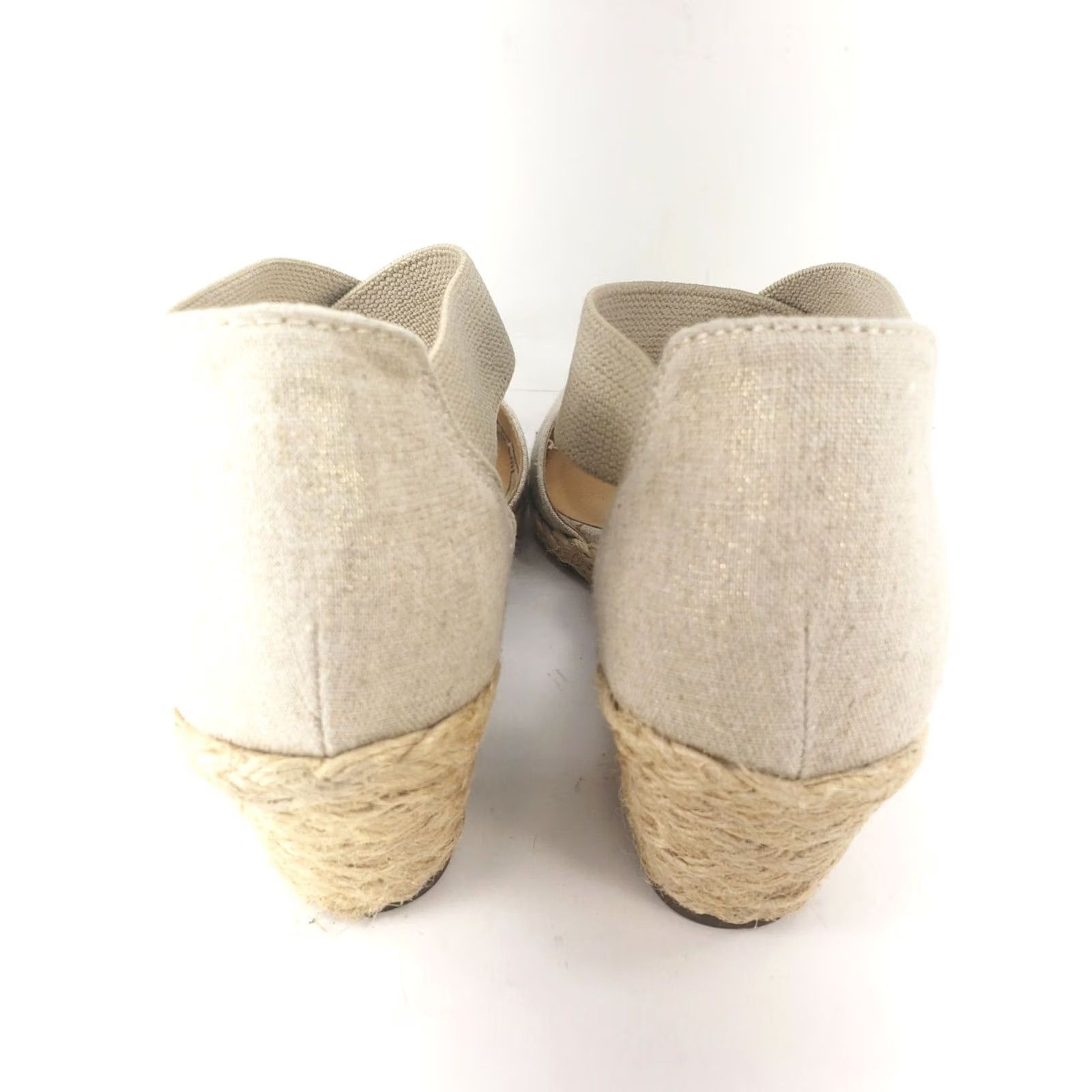 Vintage VINTAGE? No — White Mountain Hudlin Sandal Womens 9.5M Beige Wedge Espadrille Casual Formal Wedding Slide On Rubber Outsole Comfort Shoes Size US 10 / IT 40 - 7 Thumbnail