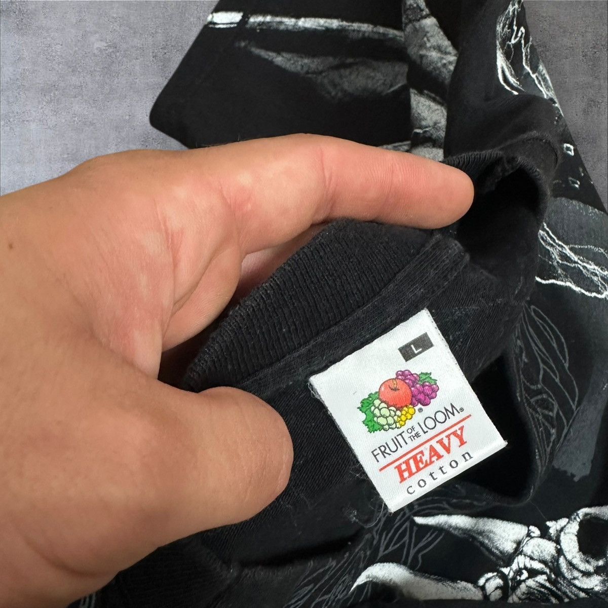 Fruit Of The Loom × Vintage Vintage Graphic Dragon Fantasy Gothic Print Barbarian Battle Size US L / EU 52-54 / 3 - 11 Thumbnail