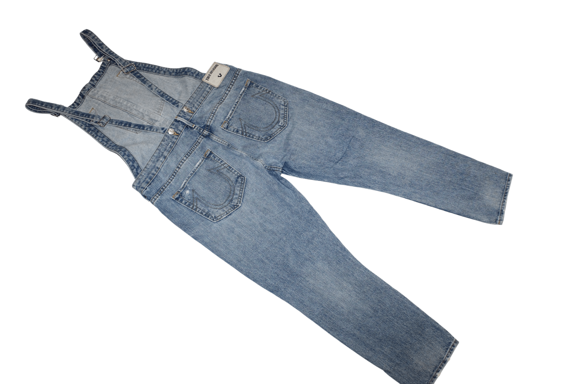 True Religion True Religion Distressed Faded Blue Denim Tapered Overall Size US 30 / EU 46 - 5 Thumbnail