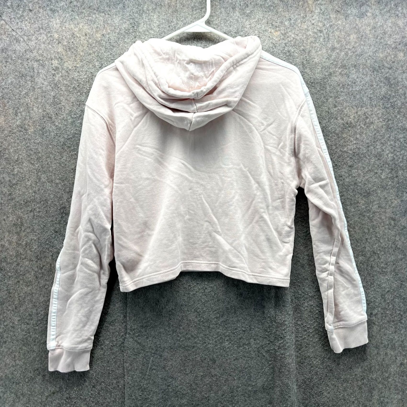 Adidas Adidas Hoodie Women Small Pink Stripe French Terry 3-Stripe Pullover Sweatshirt Activewear 34in Chest Regular Size S / US 4 / IT 40 - 3 Thumbnail