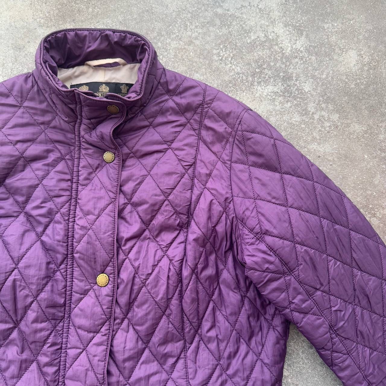 Barbour × Vintage Barbour Flyweight Cavalry Vintage Purple Quilted Jacket Size L / US 10 / IT 46 - 5 Thumbnail