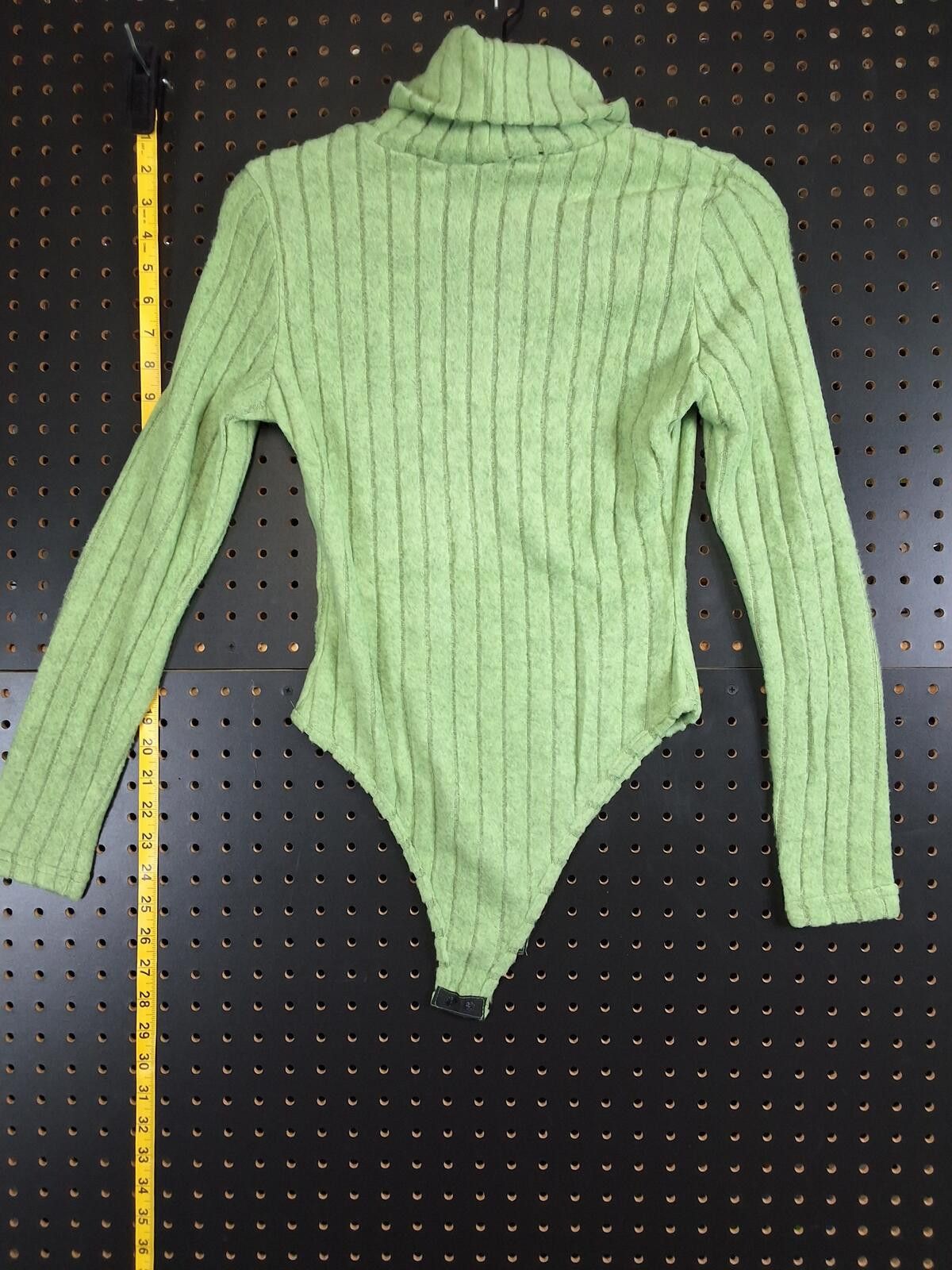 The Unbranded Brand Chic Green Ribbed Turtleneck Bodysuit - Small Size S / US 4 / IT 40 - 2 Thumbnail