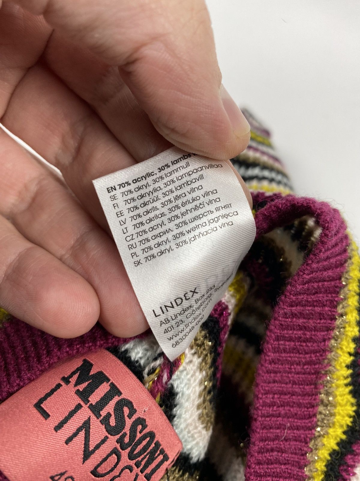 Missoni Missoni Lindex Striped Multicolor Beanie Hat Wool-Acrylic Size ONE SIZE - 9 Thumbnail