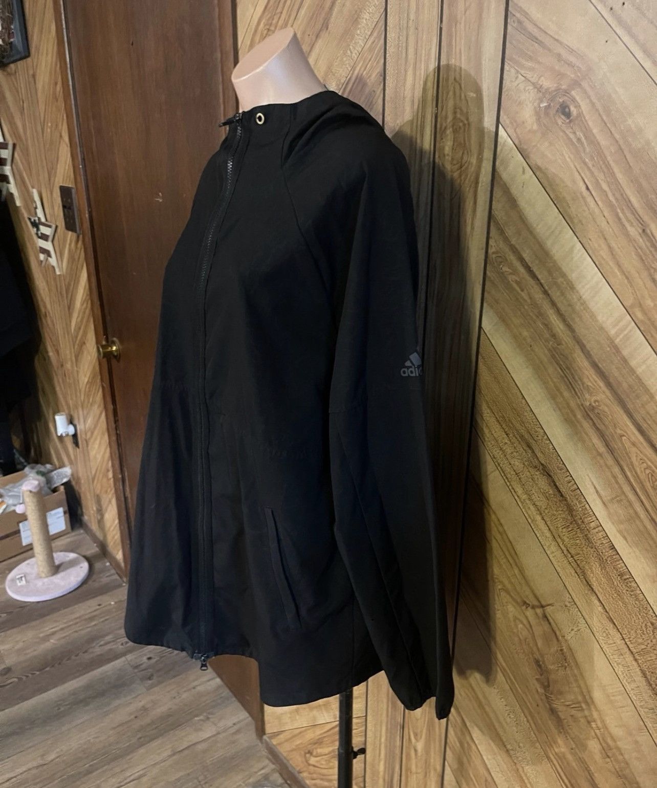 Adidas Adidas Men’s XL Black And Gray Full Zip Hooded Windbreaker Size US XL / EU 56 / 4 - 5 Thumbnail