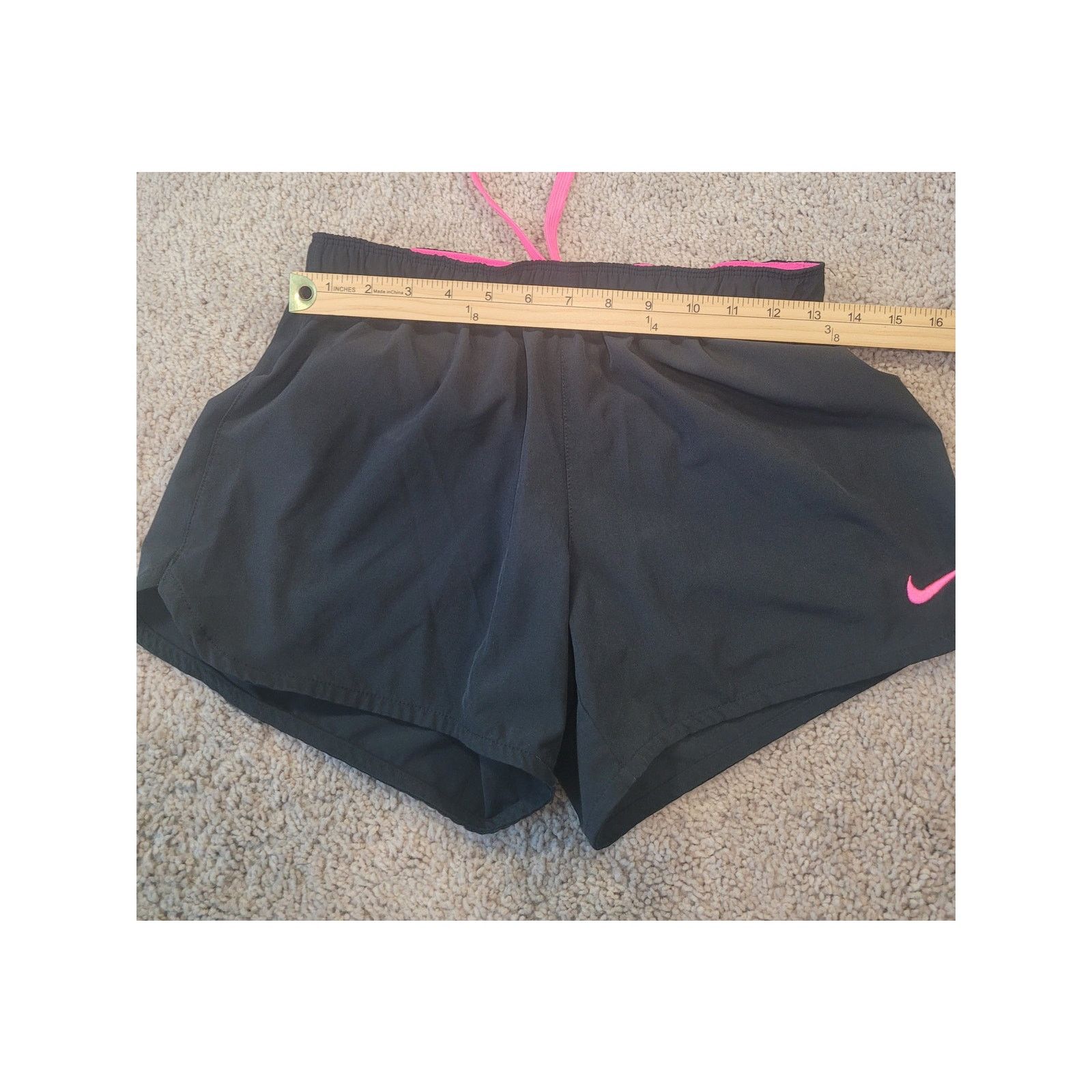 Nike Nike Running Shorts Black Pink Swoosh Lined Athletic S Size 26" / US 2 / IT 38 - 5 Thumbnail