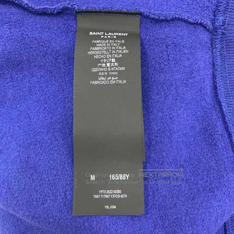 Saint Laurent Paris Saint Laurent Blue Cotton Women's Hoodie . Size M / US 6-8 / IT 42-44 - 7 Thumbnail