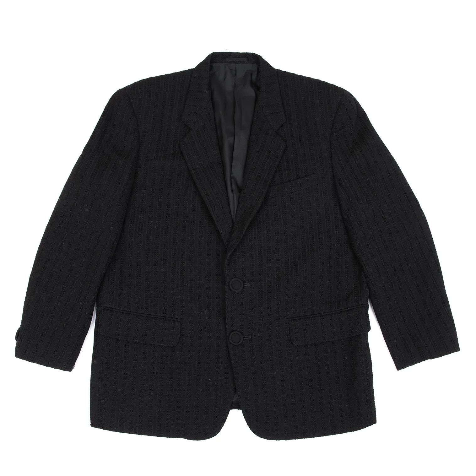 Comme des Garcons Homme Plus Wool Stripe Jacket in Black, Size M Size US M / EU 48-50 / 2 - 1 Thumbnail