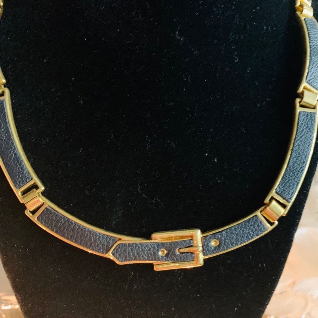 Other BCBG Gold Plated w black Leather Necklace Size ONE SIZE - 2 Thumbnail