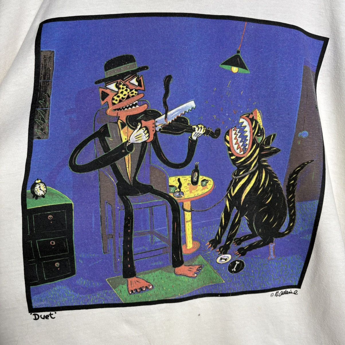 Vintage Vtg 90s 4th World Pirate Skateboard Norman Catherine Art Tee Size US XL / EU 56 / 4 - 3 Thumbnail