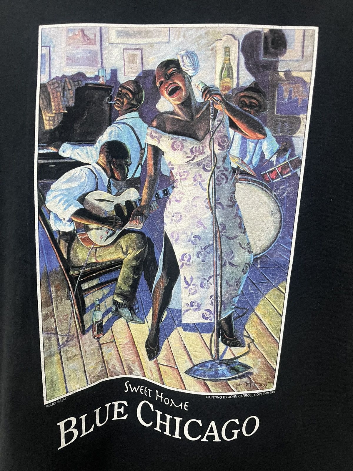 Band Tees × Vintage Vintage 90’s Blues Chicago Sweet Home Blue Note Tee Size US M / EU 48-50 / 2 - 2 Thumbnail