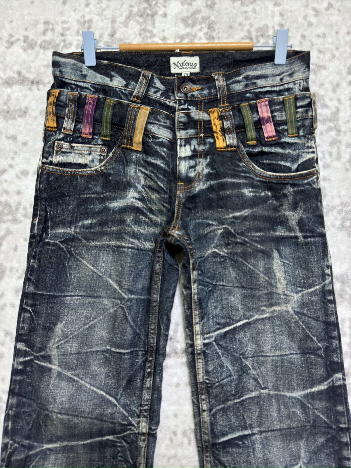 Hysteric Glamour Vintage Y2K Nylaus Double Waist Acid Wash Distressed Denim Size US 30 / EU 46 - 3 Thumbnail