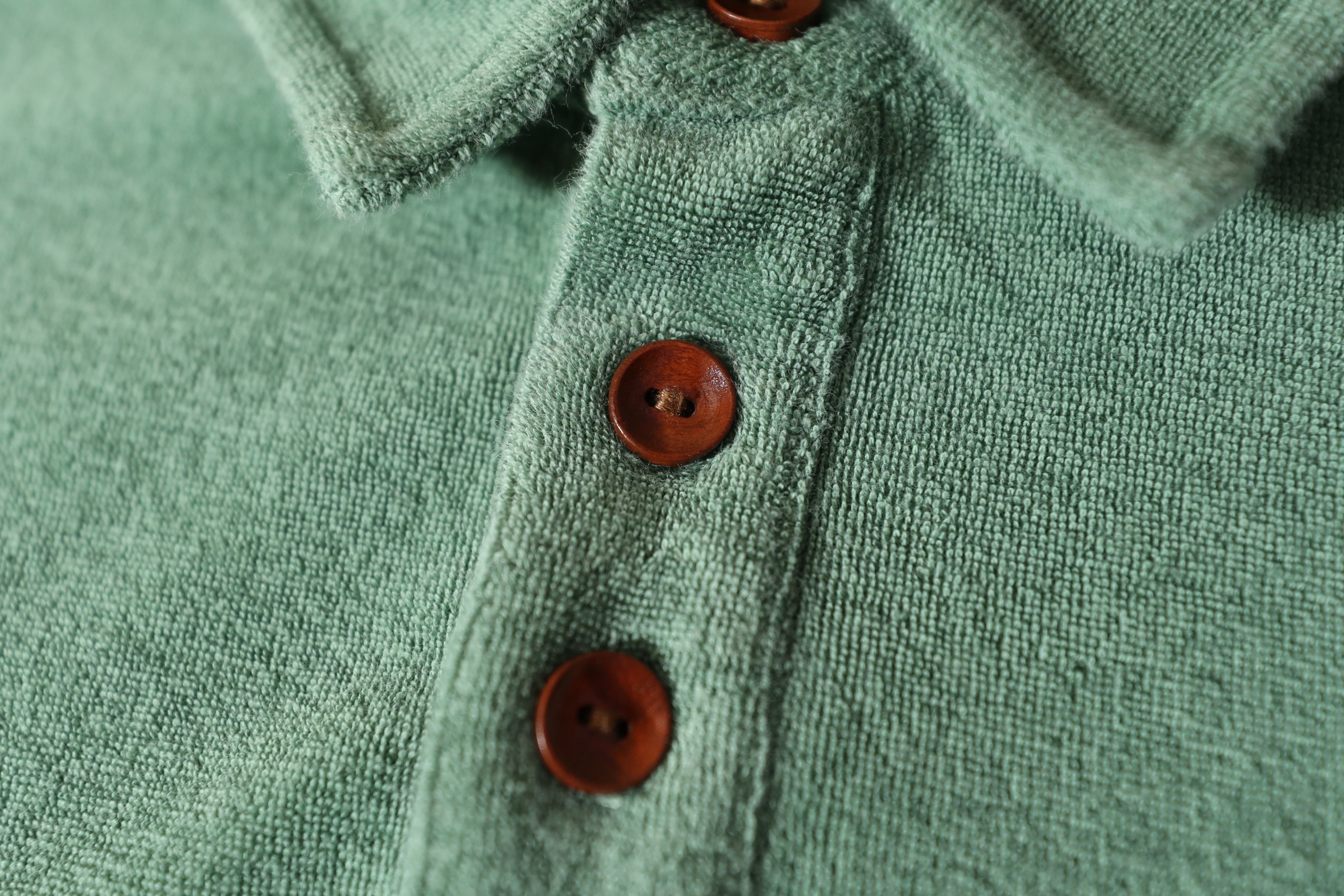 Outerknown Outerknown Hightide Green Terry Cloth Polo Shirt (L) Size US L / EU 52-54 / 3 - 7 Thumbnail