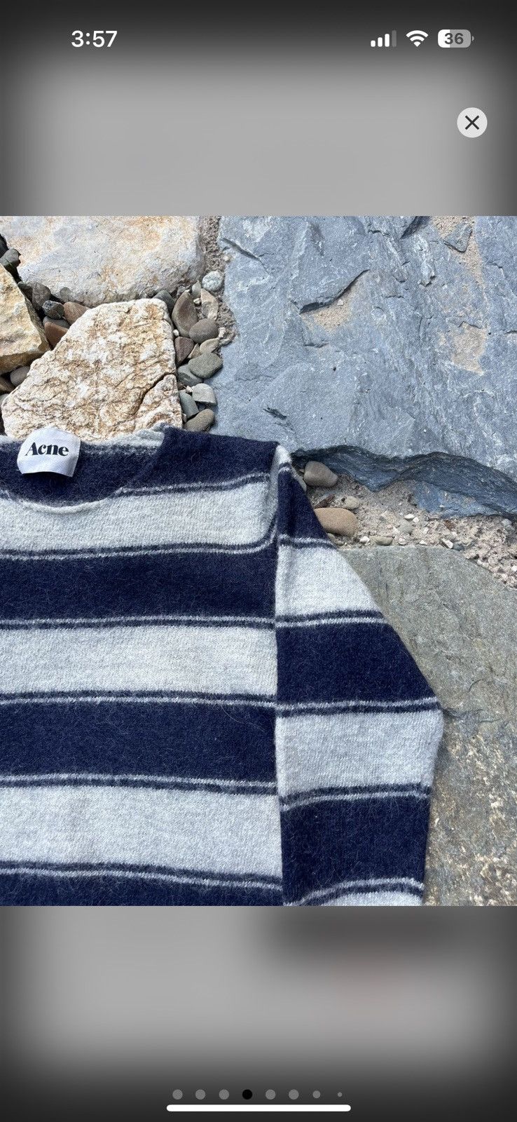 Acne Studios Acne Studios Lima AW11 alpaca wool striped sweater navy y2k Size S / US 4 / IT 40 - 4 Thumbnail