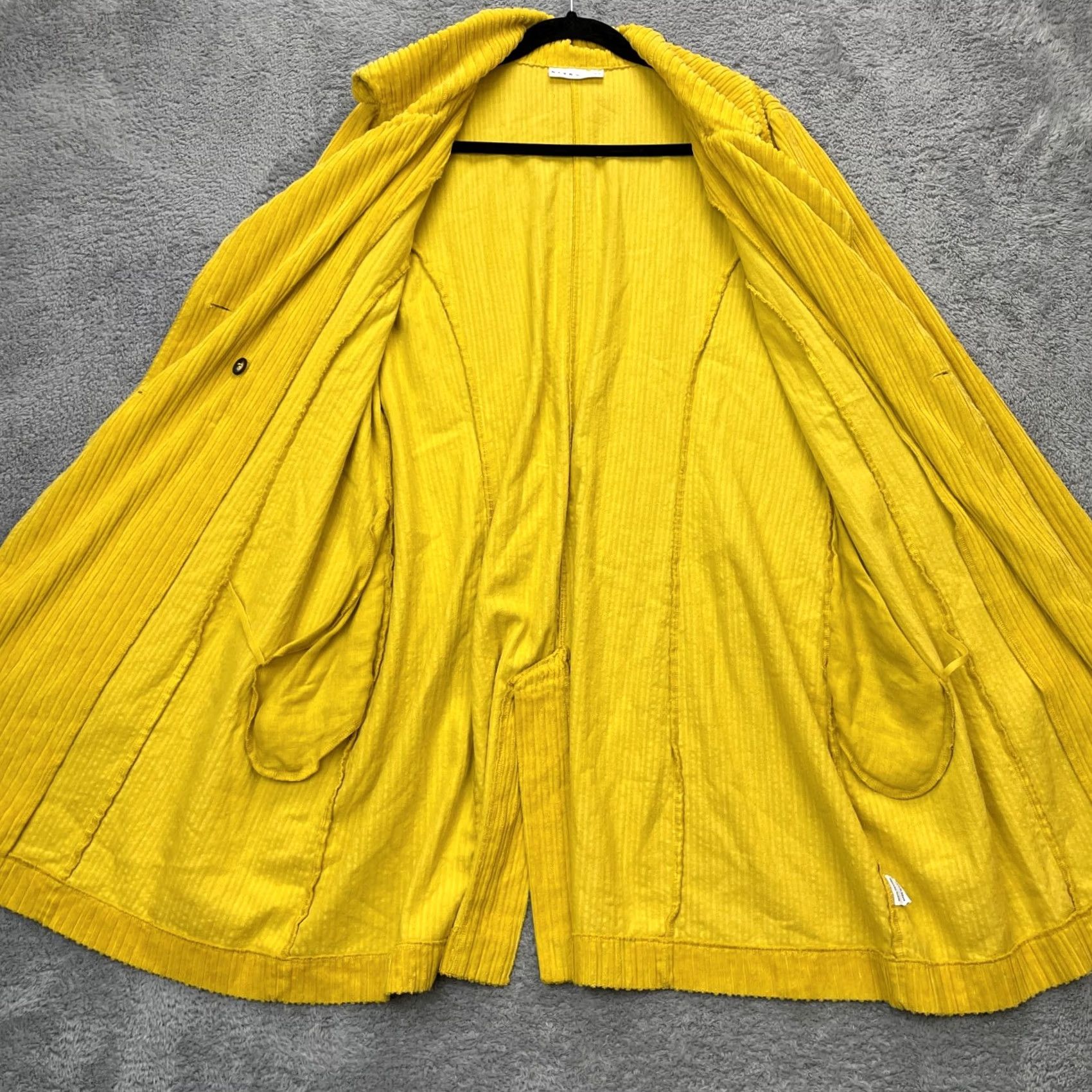 Doublet Bryn Walker Coat Womens Yellow Corduroy Large Double Breasted Long Jacket Ribbed Coat Womens L Yellow Corduroy Size L / US 10 / IT 46 - 5 Thumbnail