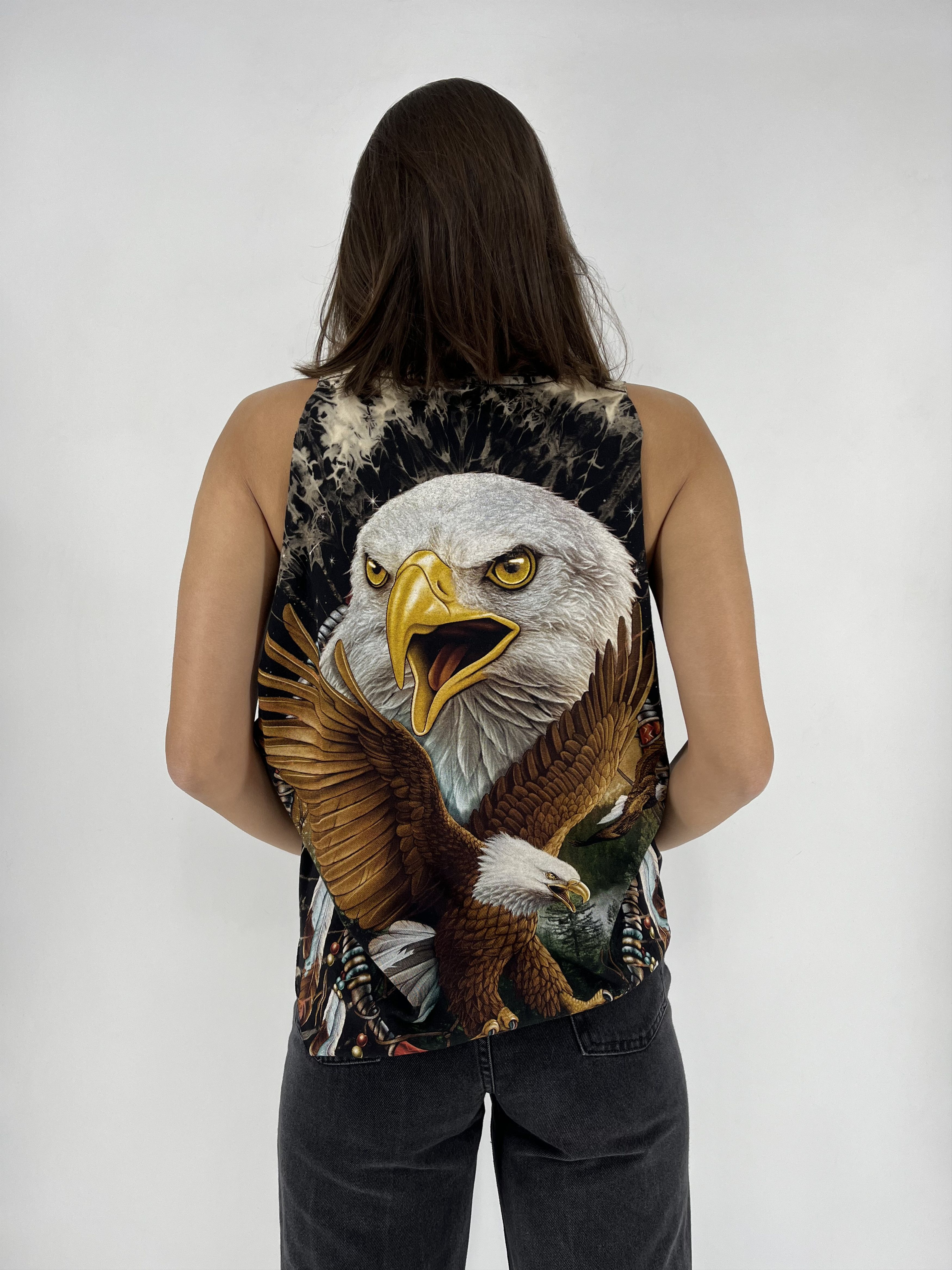 Vintage Cool T-shirt with eagle neon print in Harley style Size L / US 10 / IT 46 - 6 Thumbnail