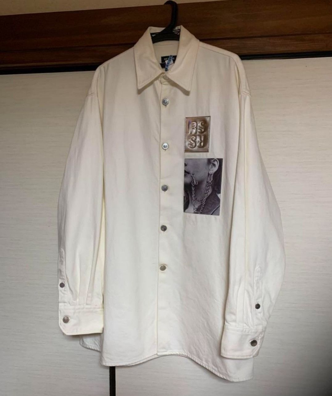 Raf Simons Portrait Leather Denim Shirt-2505