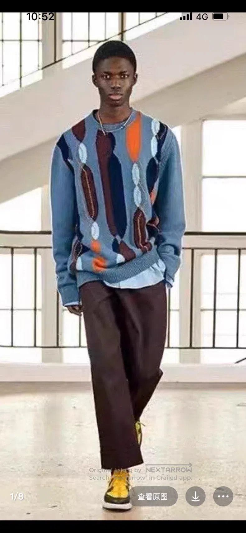 Hermes Hermes Men's Sweater, Cashmere with Leather Weaving Decora Size US L / EU 52-54 / 3 - 6 Thumbnail