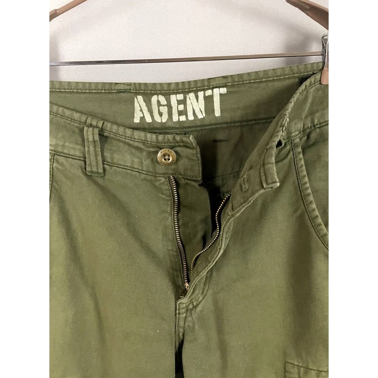 Alpha Industries Alpha Industries Mens Cargo Pants Size 31 Olive Green Cotton Straight Leg Size US 31 - 4 Thumbnail