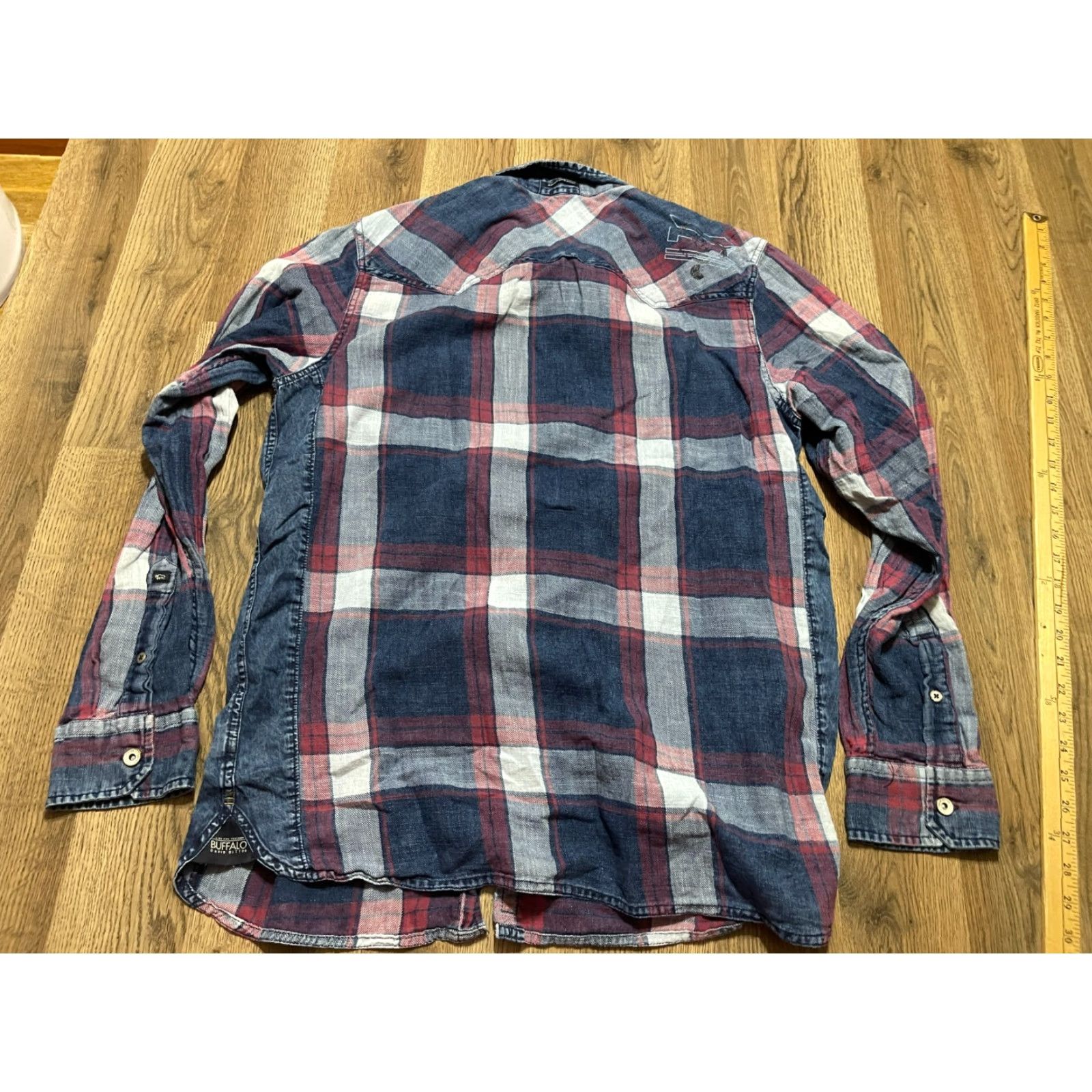 Buffalo David Bitton Buffalo by David Bitton Shirt Men XL Red Blue Plaid Button Up Long Sleeve Size US XL / EU 56 / 4 - 2 Thumbnail