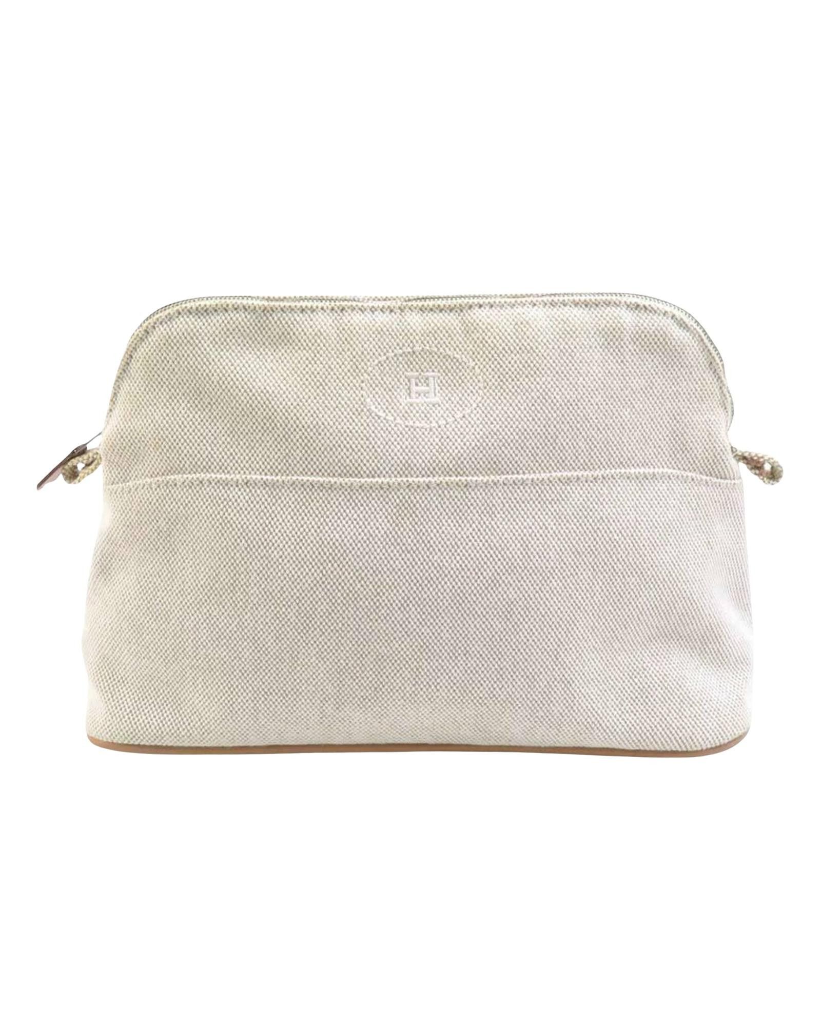 image of Hermes Versatile Beige Cotton Pouch, Women's