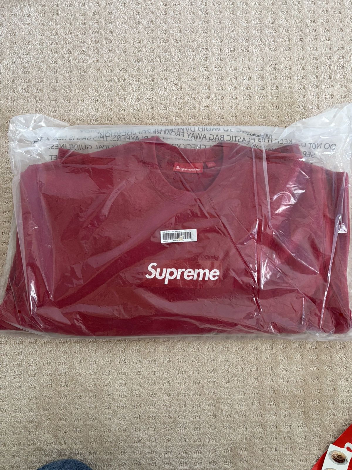 Supreme Supreme Washed Box Logo Crewneck (M) Red - SS25 - *IN HAND  