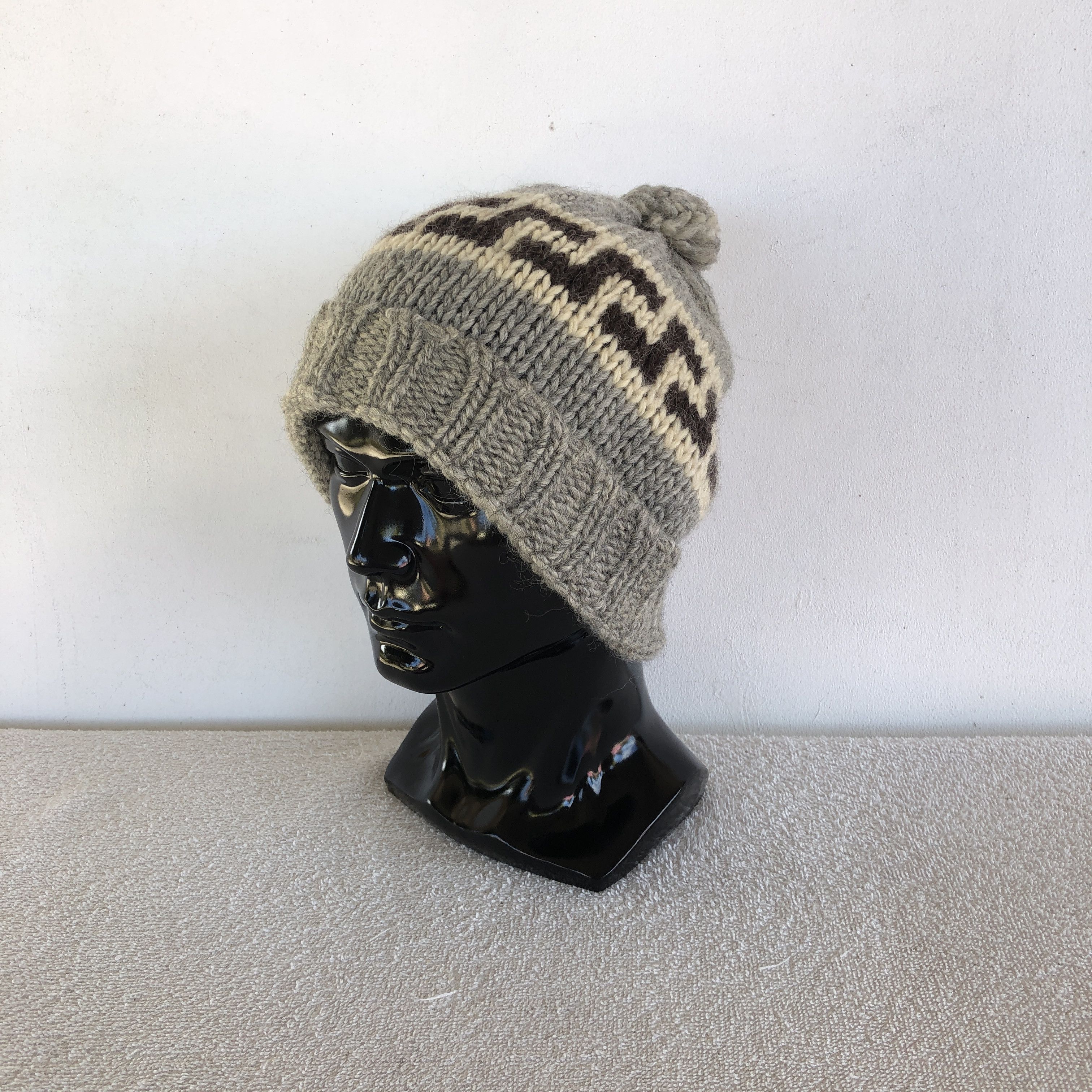 Japanese Brand Vintage 90s Port Grains Knit Beanie Slouchy Snow Caps Hats Size ONE SIZE - 1 Thumbnail