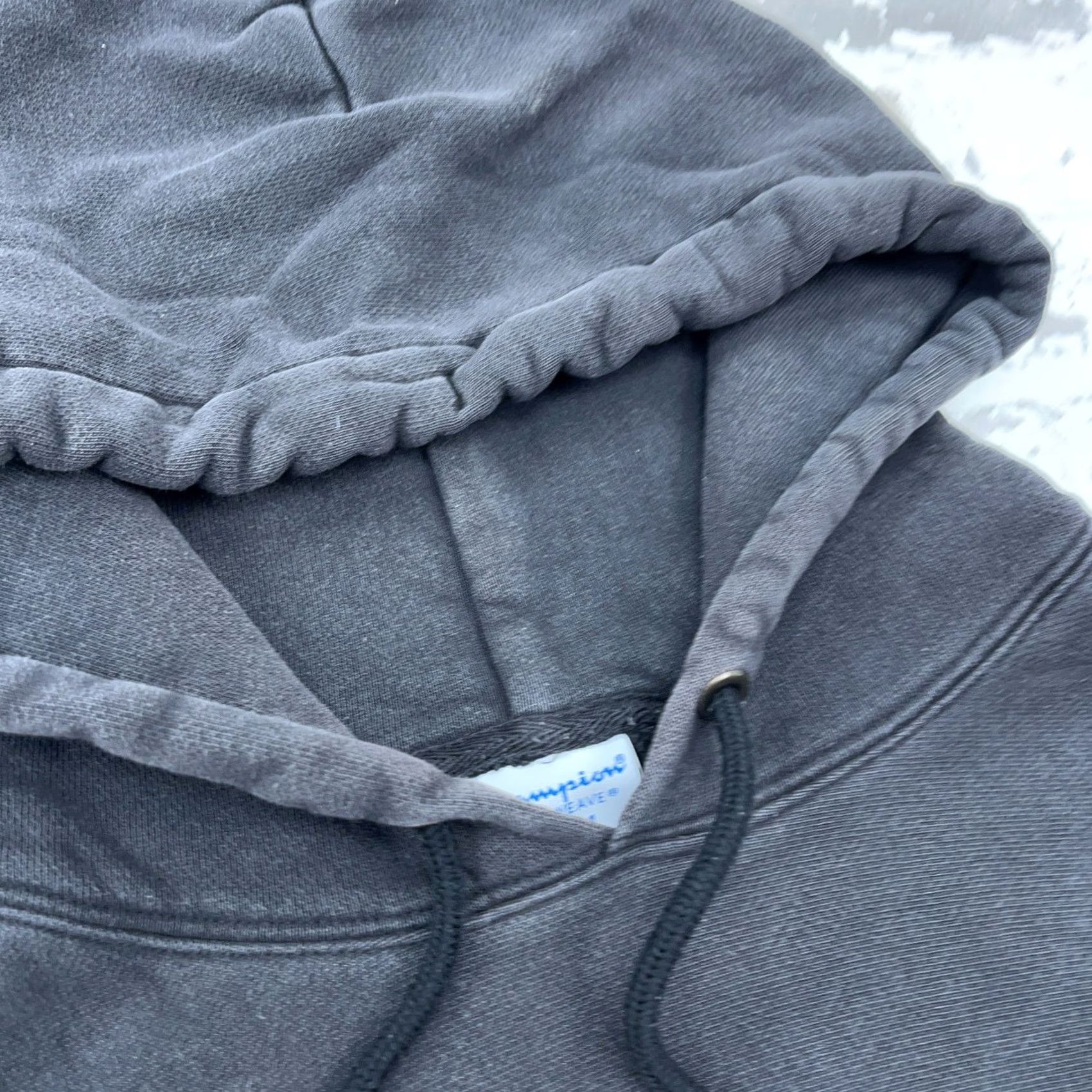 Champion Champion Reverse Weave Hoodie Men M Black Faded Retro Graphic Logo Pockets All Seasons Pullover Sweatshirt Size US M / EU 48-50 / 2 - 6 Thumbnail