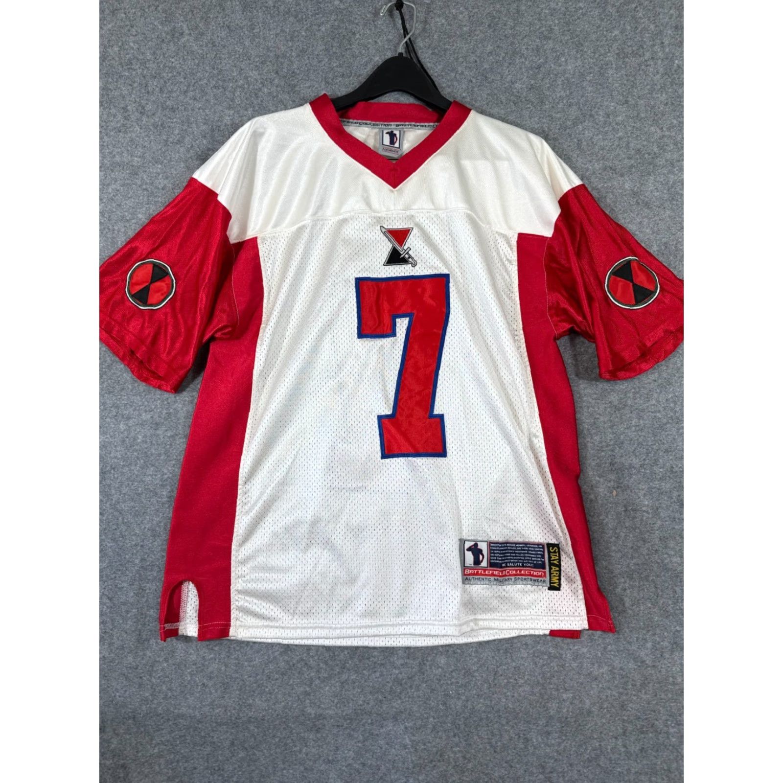 Vintage VINTAGE Battlefield Collection US Army 7 ID 7th Infantry Division Jersey Men L Red White Size US L / EU 52-54 / 3 - 3 Thumbnail