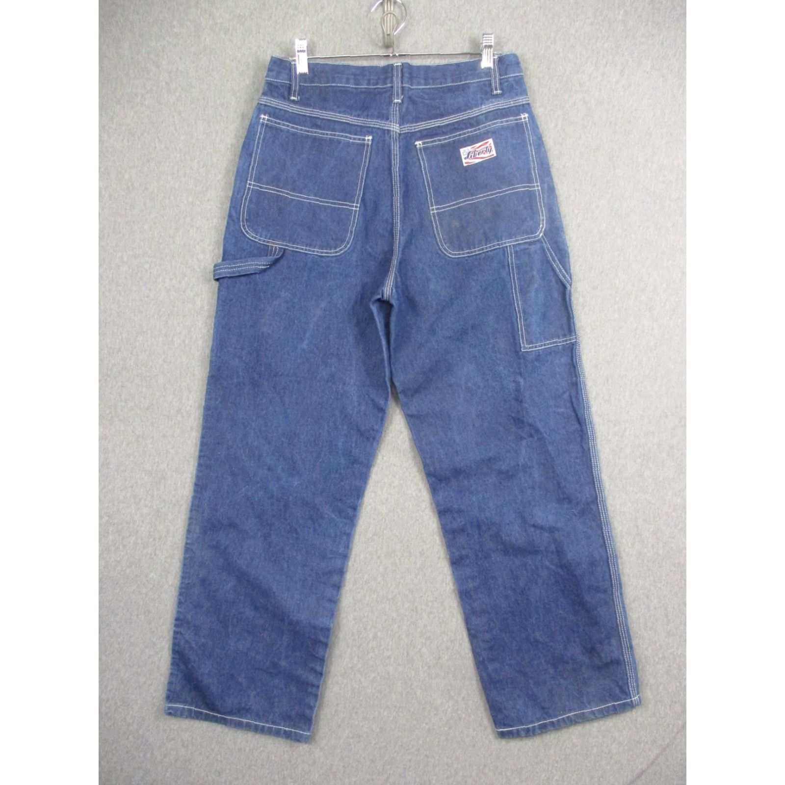 Denime Liberty Jeans Mens 30x28 Blue Relaxed Fit Denim Workwear PANTS Carpenter Straight Pocket Hammer Loop Mens Size US 30 / EU 46 - 6 Thumbnail