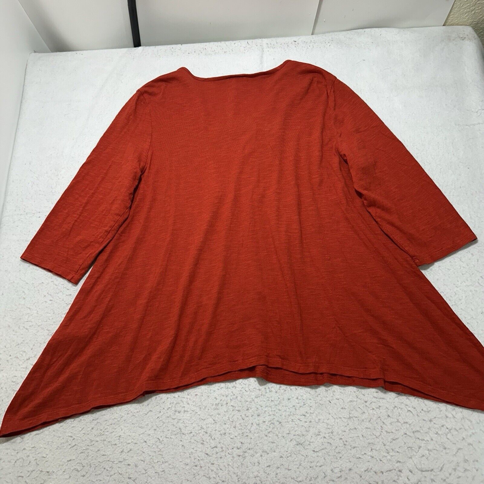 Chicos Chico's 3 XL Burnt Orange 3/4 Sleeve Lace Boho Blouse Size XL / US 12-14 / IT 48-50 - 11 Thumbnail