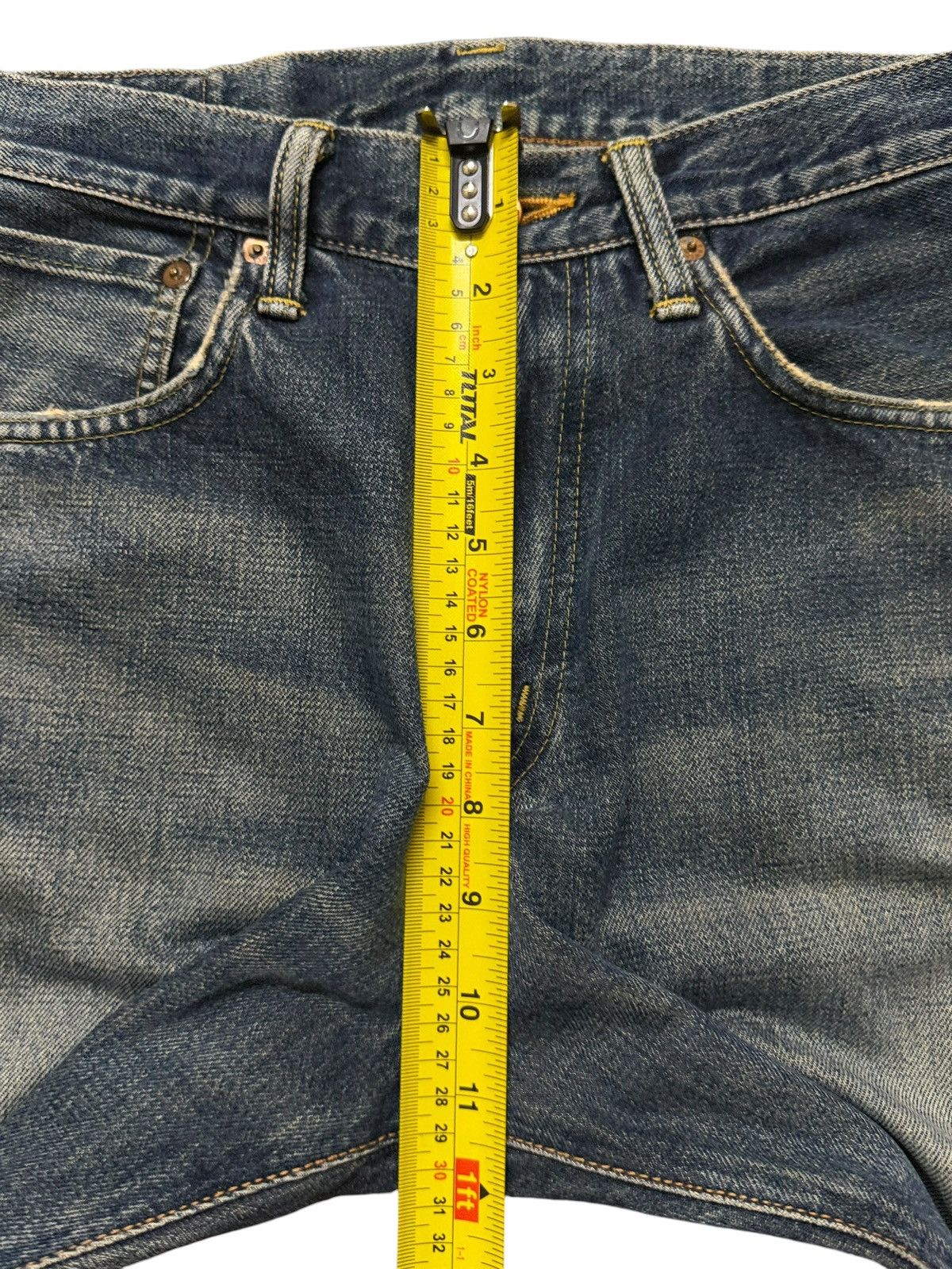 Edwin Vintage 90s Edwin 505 Selvedge Faded Distress Wide Leg Baggy Size US 28 / EU 44 - 14 Thumbnail