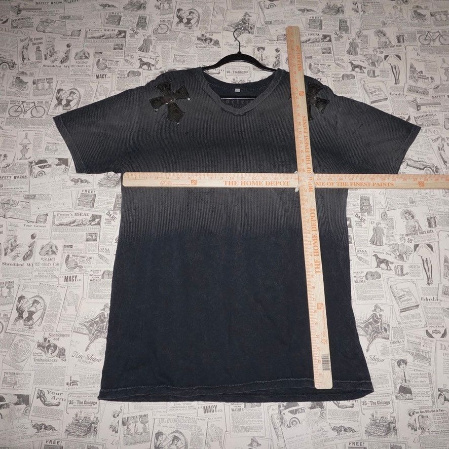 Vintage XXL - Vintage Y2K DOCTRINE grunge 2000s cross v neck t-shirt Size US XXL / EU 58 / 5 - 4 Thumbnail