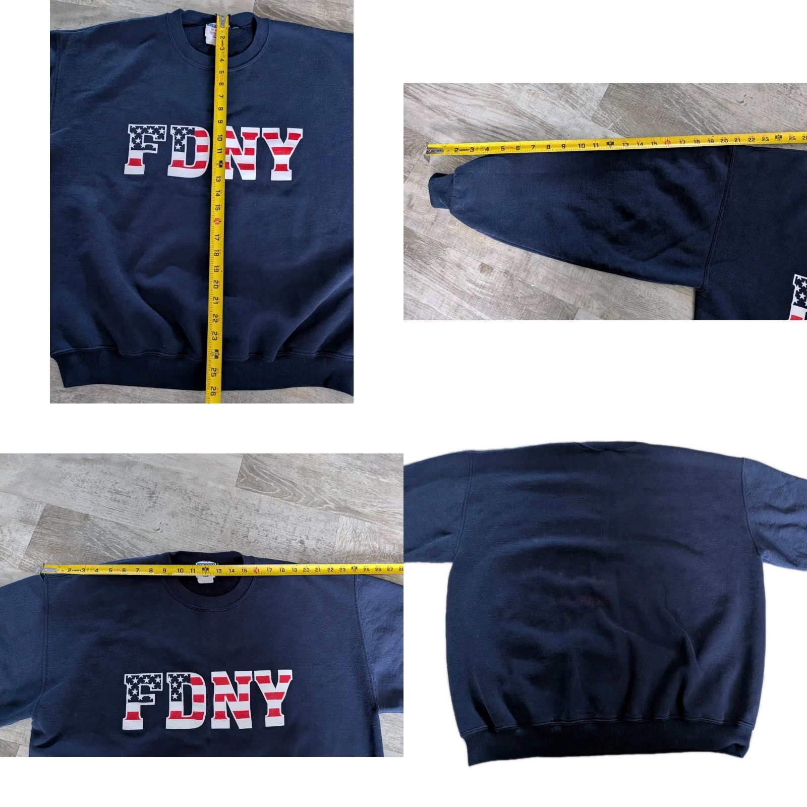 Jerzees VINTAGE FDNY Fire Department New York 9/11 Crewneck Sweatshirt XL Navy Blue US Flag Jerzees Super Sweats Mens Shirt Size US XL / EU 56 / 4 - 8 Thumbnail