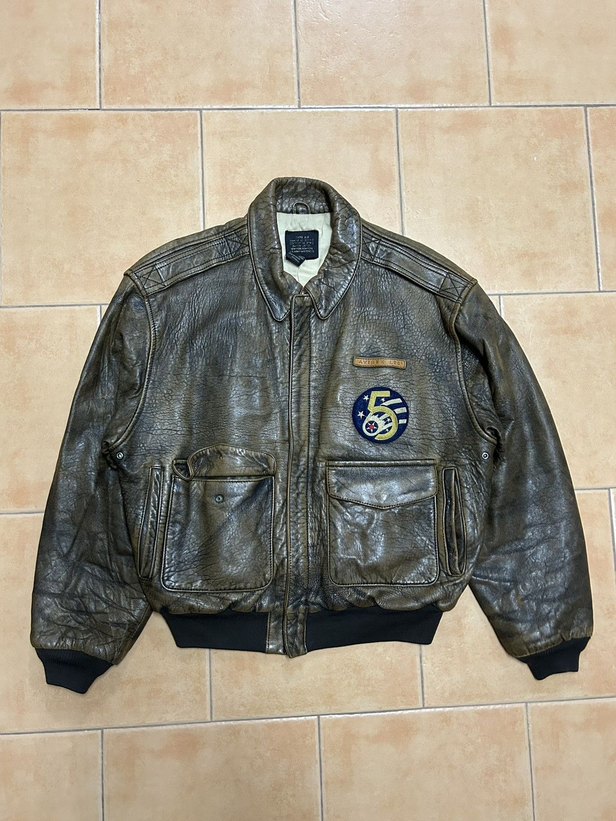 Avirex A-2 type vintage leather jacket