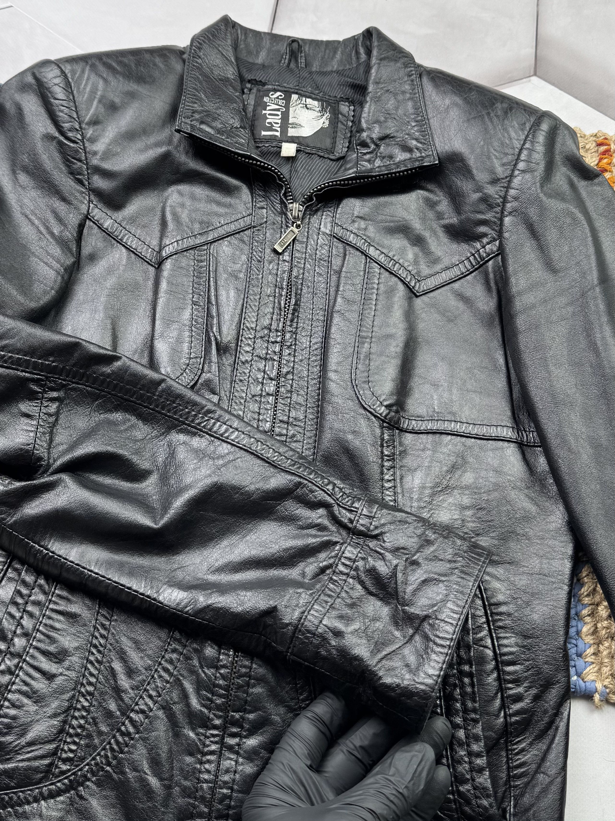 Japanese Brand Vintage Cropped Leather Jacket (E4) Size S / US 4 / IT 40 - 5 Thumbnail