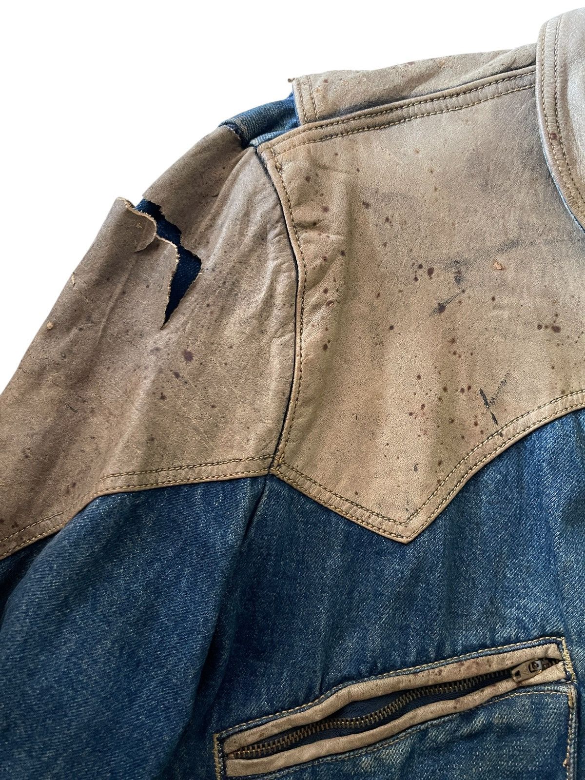 Georges Marciano 1986 G.MARCIANO DENIM LEATHER GUESS JACKET Size US S / EU 44-46 / 1 - 25 Thumbnail
