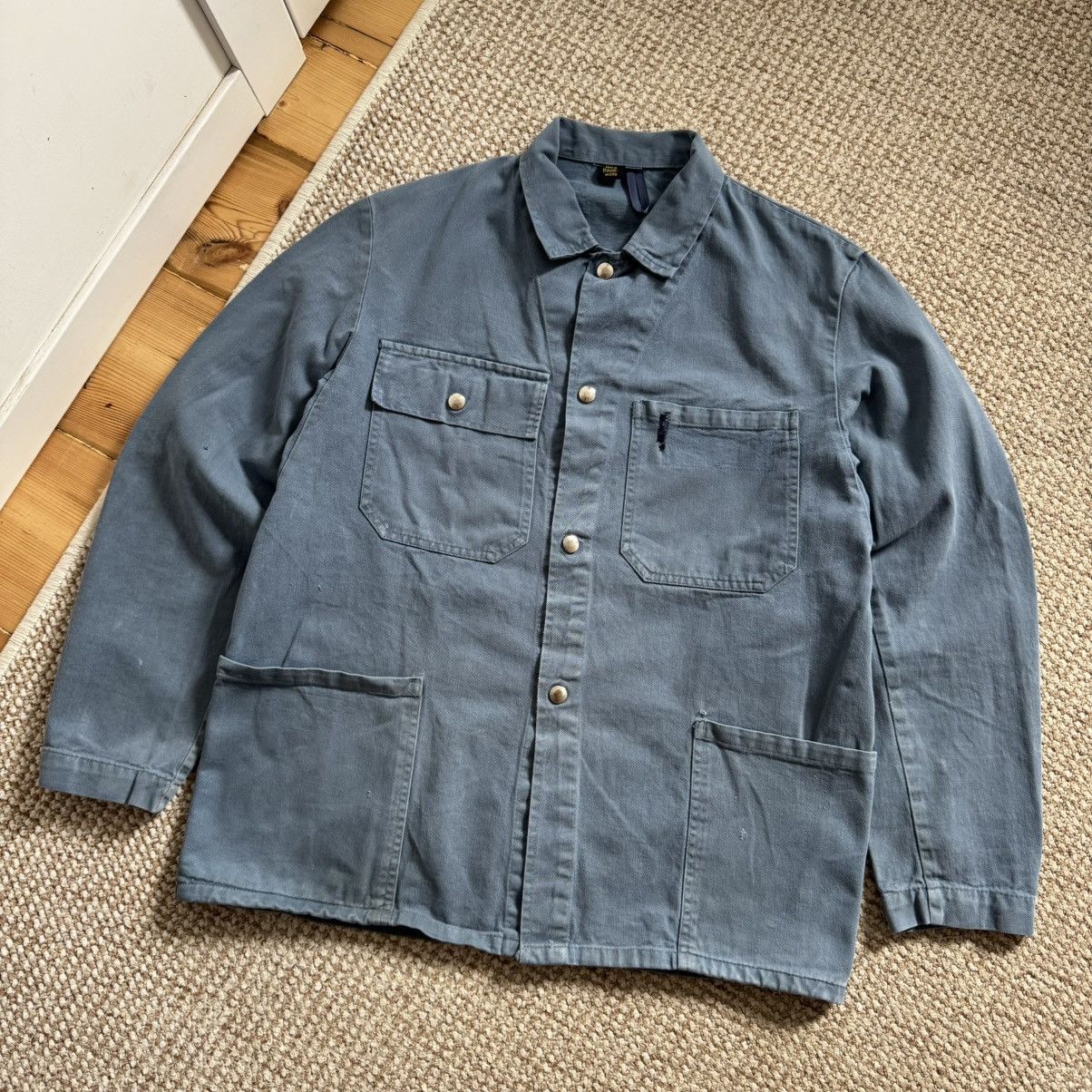 Vintage Distressed french works faded vintage sanfor jacket Size US M / EU 48-50 / 2 - 1 Thumbnail
