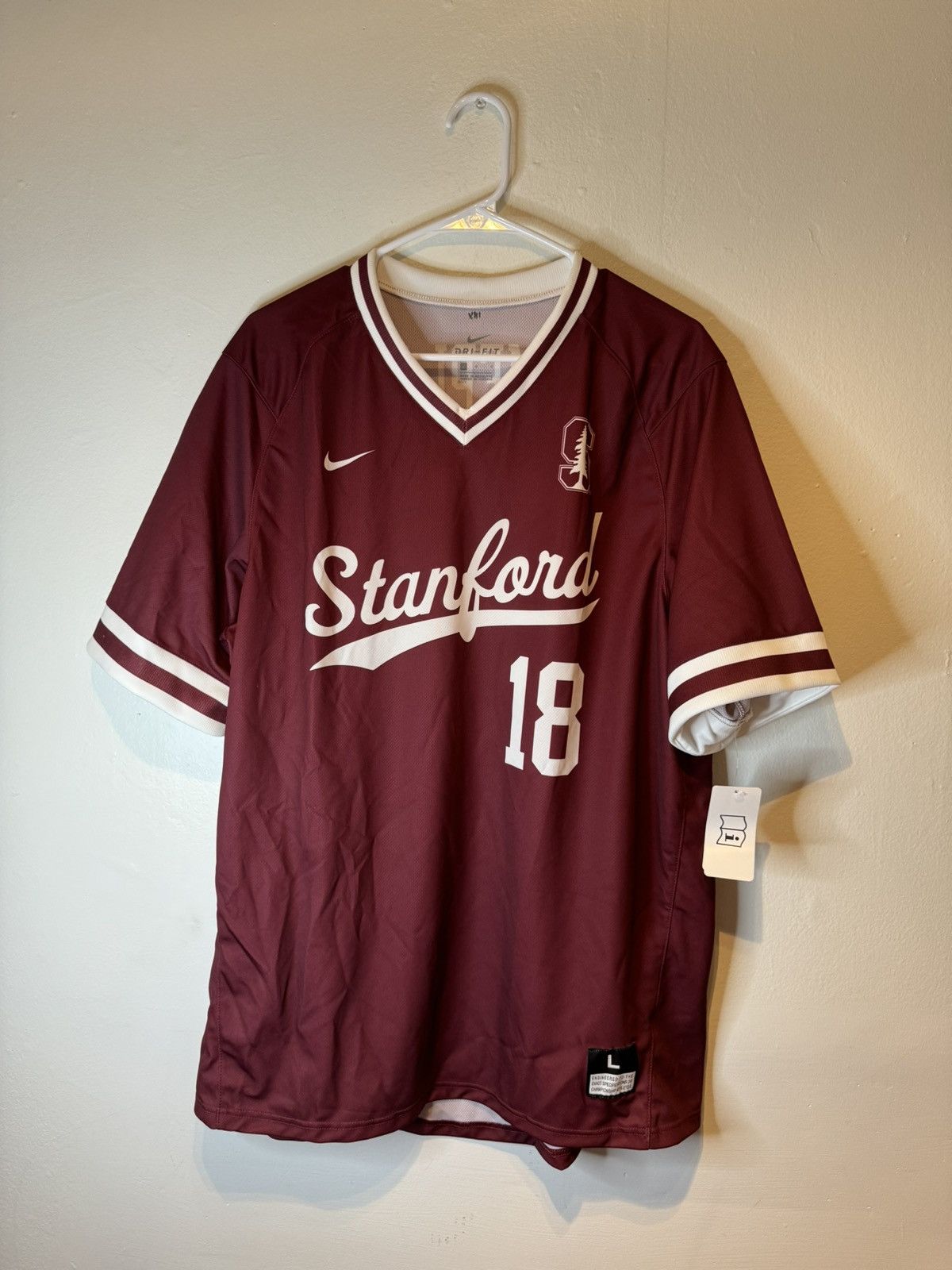 Nike NEW Nike Dri-fit Stanford Baseball Jersey Large Sample #18 Size US L / EU 52-54 / 3 - 1 Thumbnail